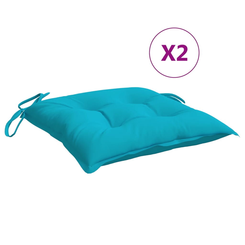 VidaXL Stuhlkissen 2 Stück 40x40x7 cm Stoff Türkis