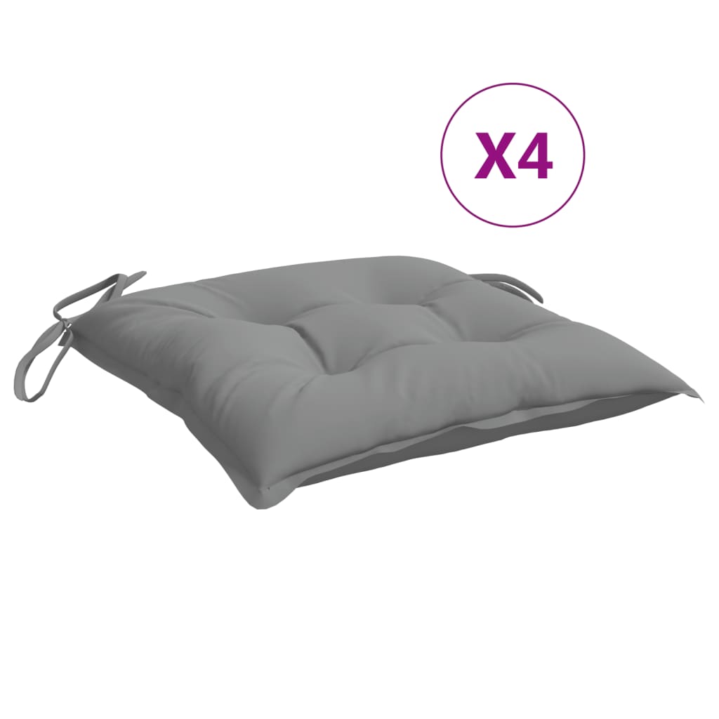 VidaXL Stuhlkissen 4 Stück 50x50x7 cm Oxford-Stoff grau