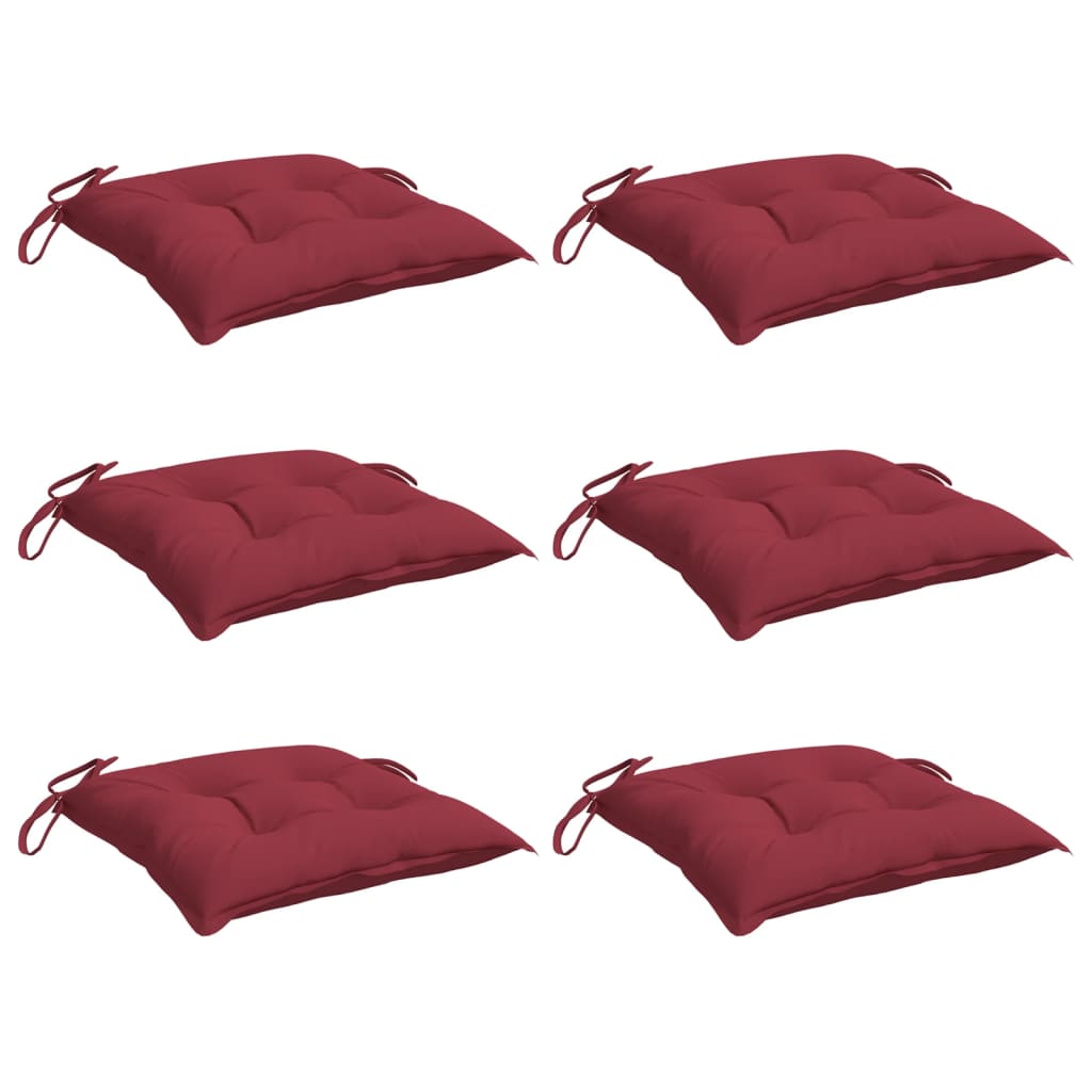 Vidaxx Palettenkissen 6 Stück 50x50x7 cm Oxford-Stoff weinrot