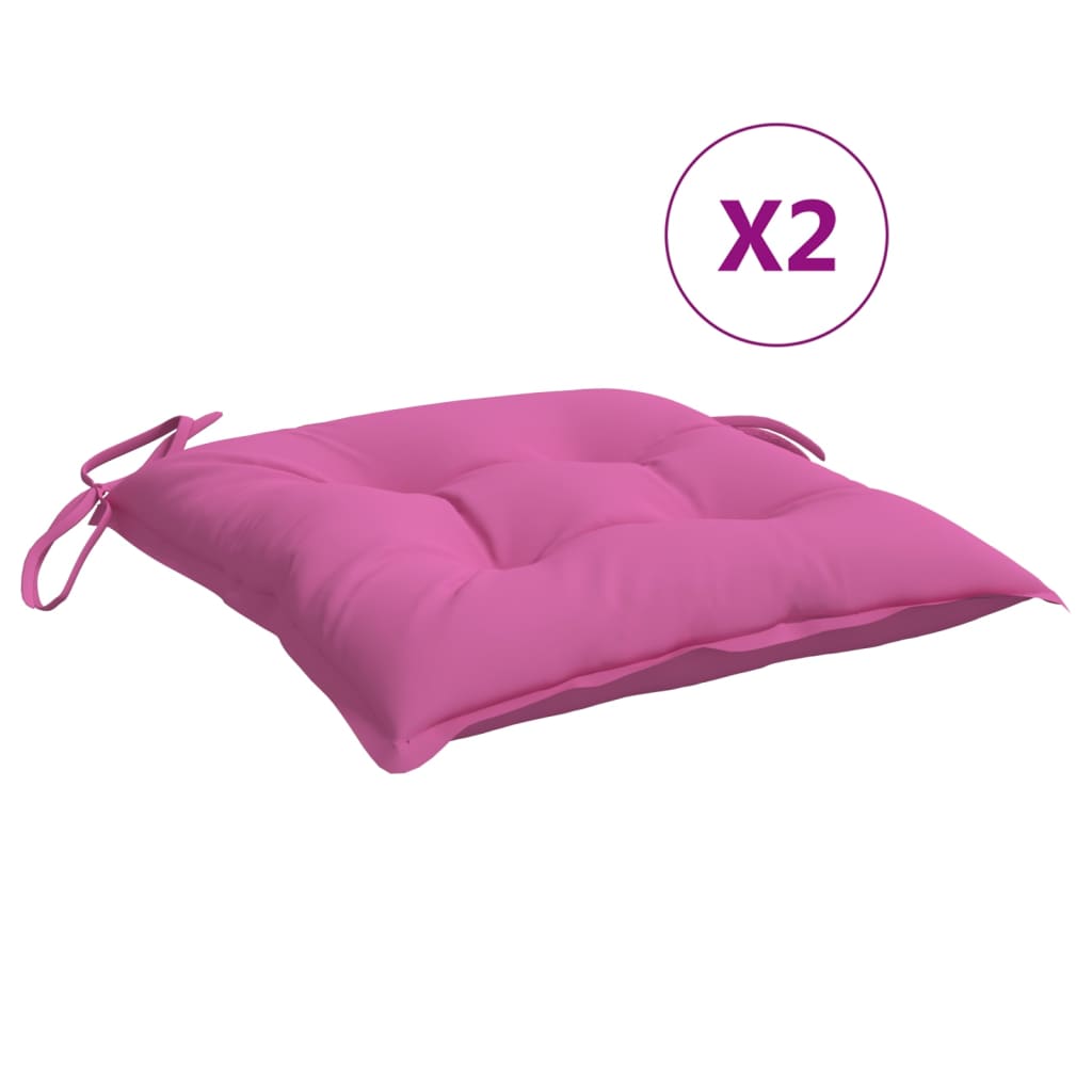 VidaXL Stuhlkissen 2 Stück 50x50x7 cm Oxford-Stoff rosa