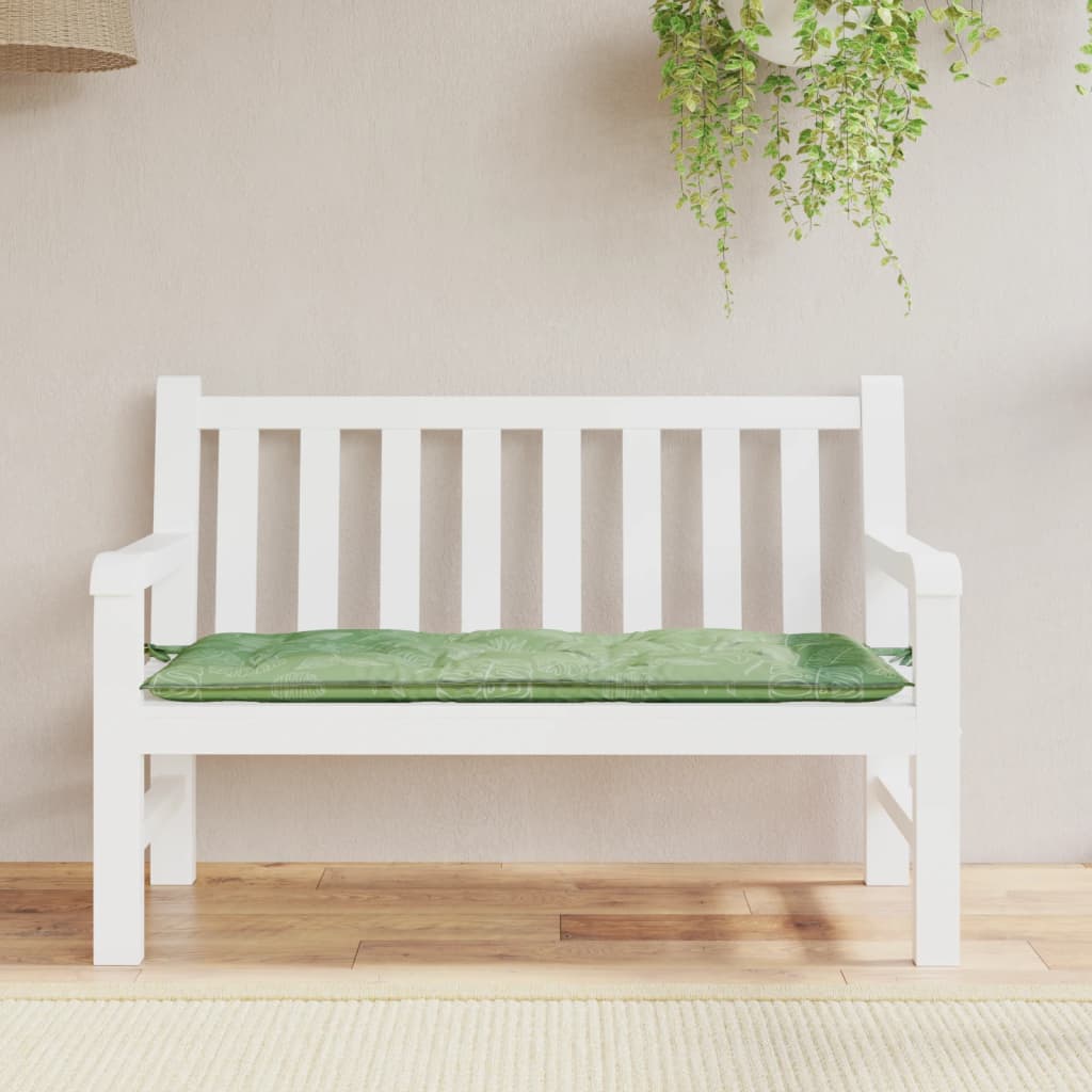 VidaXL Gartenbankkissen Blattmuster 120x50x7 cm Stoff