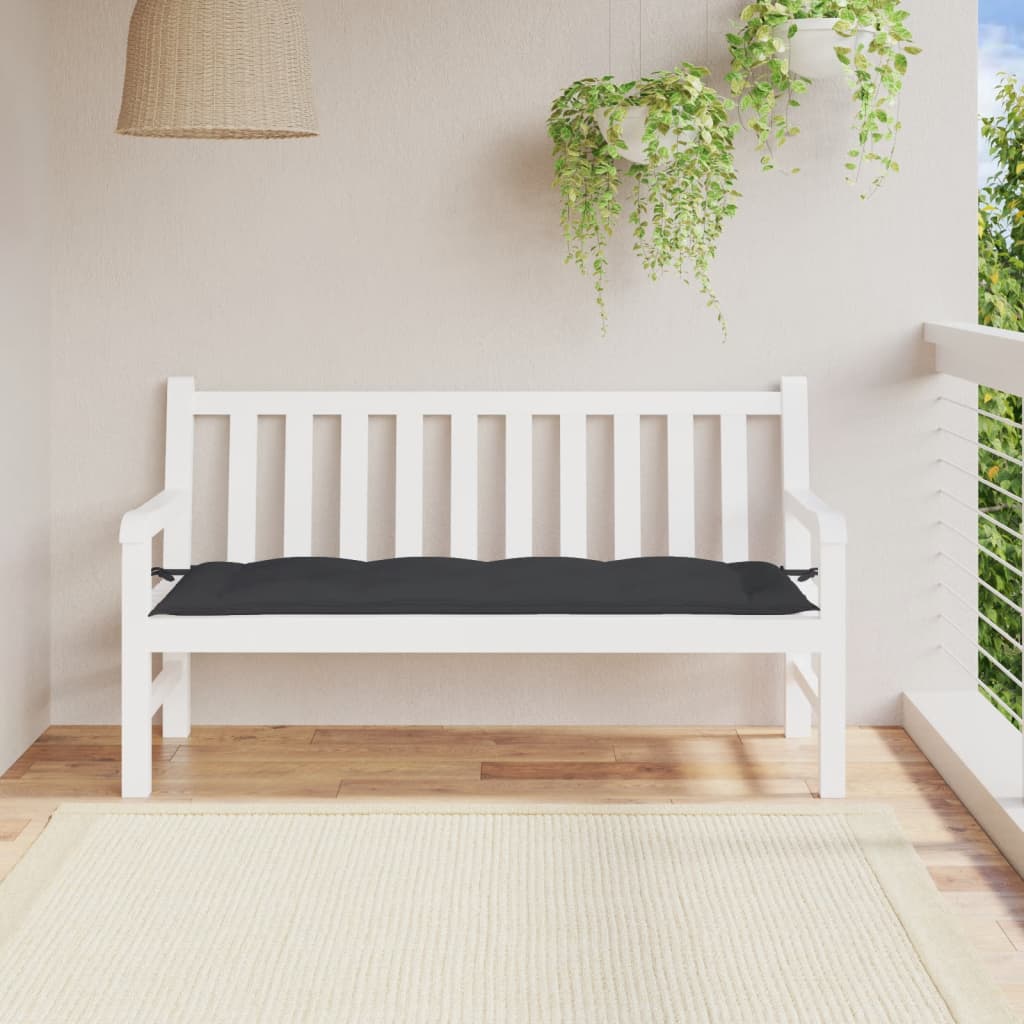 VidaXL Gartenbankauflage 150x50x7 cm Oxford-Stoff schwarz