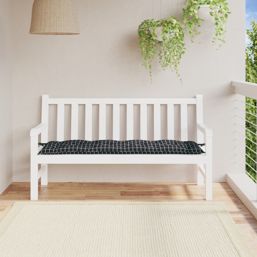 Vidaxx Gartenbankauflage 150x50x7 cm Oxford-Stoff Rautenmuster schwarz