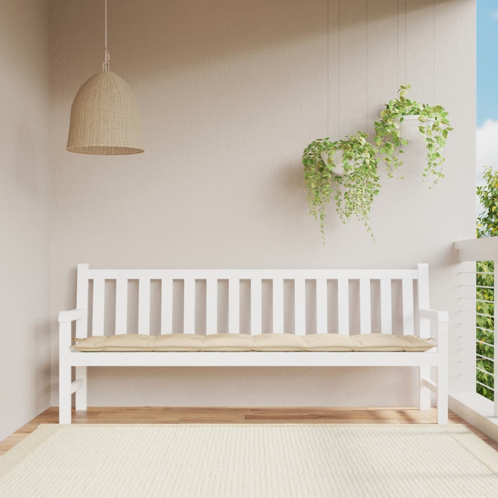 VidaXL Gartenbankauflage 200x50x7 cm Oxford-Stoff beige