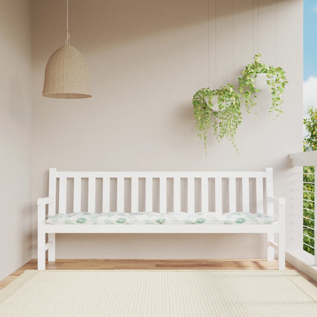 VidaXL Gartenbankkissen Blattmuster 200x50x7 cm Stoff