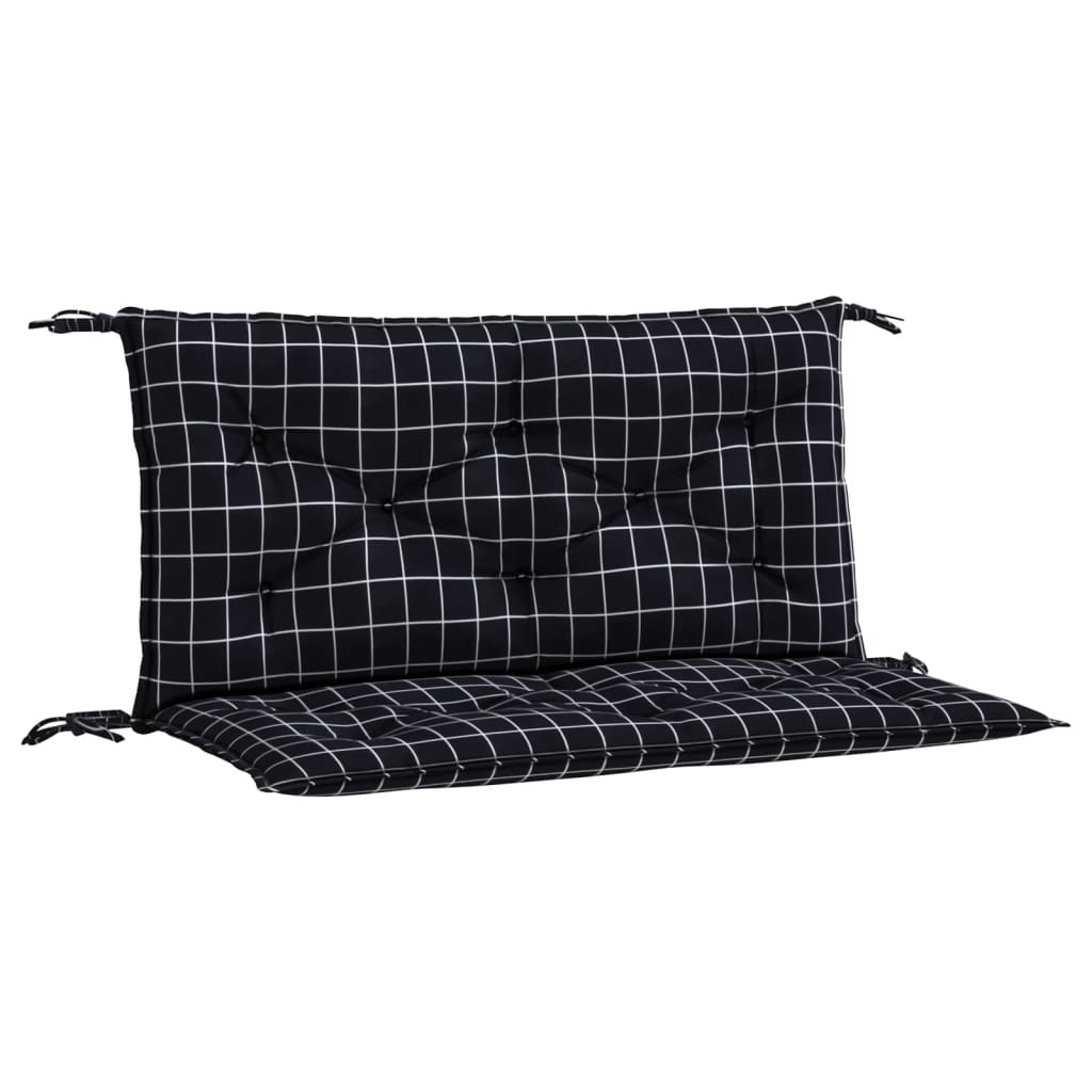 VidaXL Gartenbankauflagen 2 Stk. Rautenmuster 100x50x7 cm Stoff schwarz