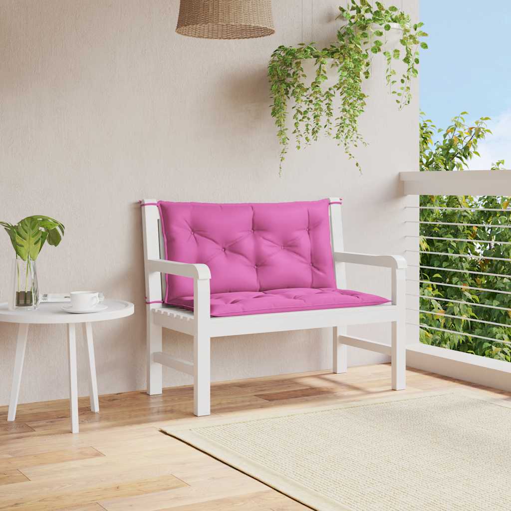 VidaXL Gartenbankauflagen 2 Stück 100x50x7 cm Stoff rosa