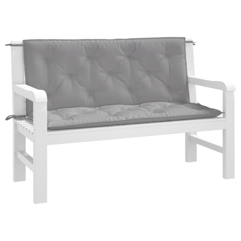 Vidaxx Gartenbankauflagen 2 Stück 120x50x7 cm Oxford-Stoff grau