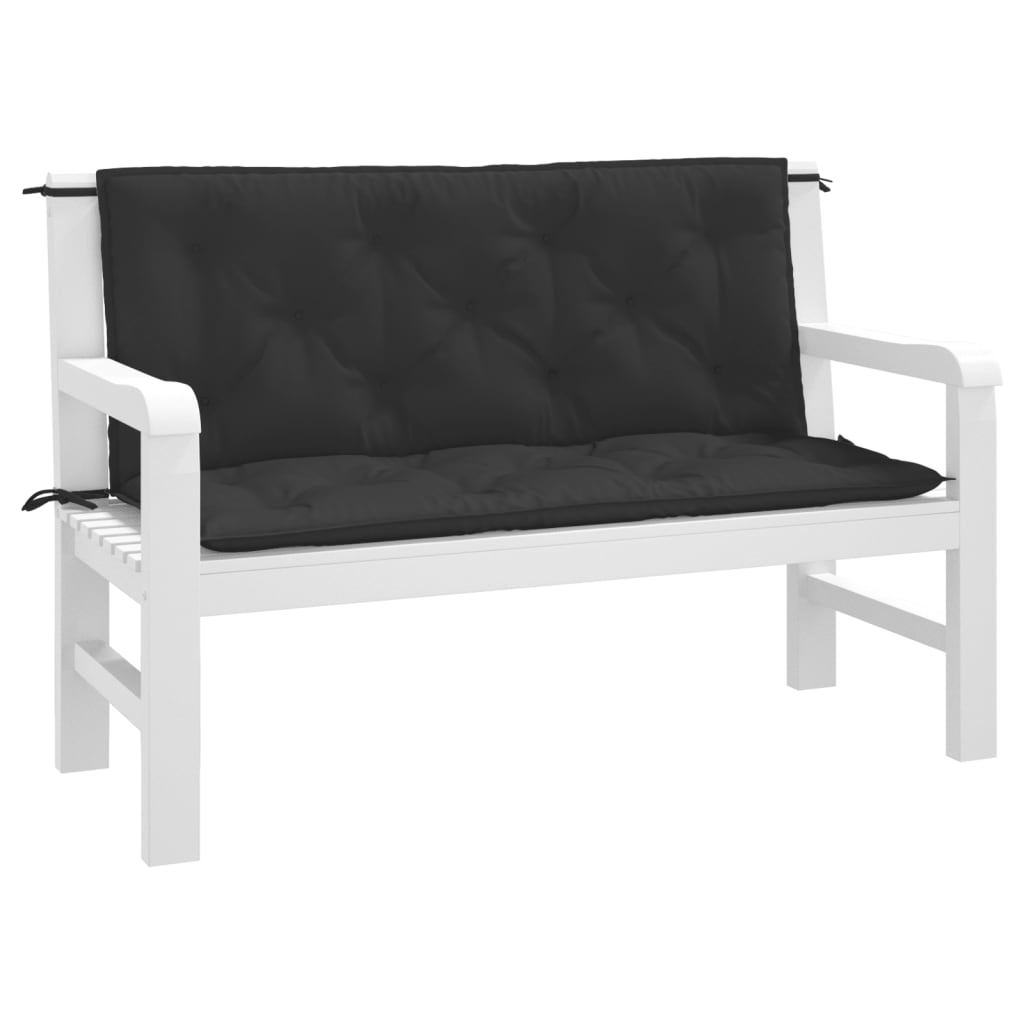 Vidaxx Gartenbankauflagen 2 Stk. 120x50x7 cm Oxford-Stoff schwarz