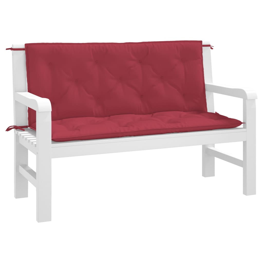 Vidaxx Gartenbankauflagen 2 Stk. 120x50x7 cm Oxford-Stoff weinrot