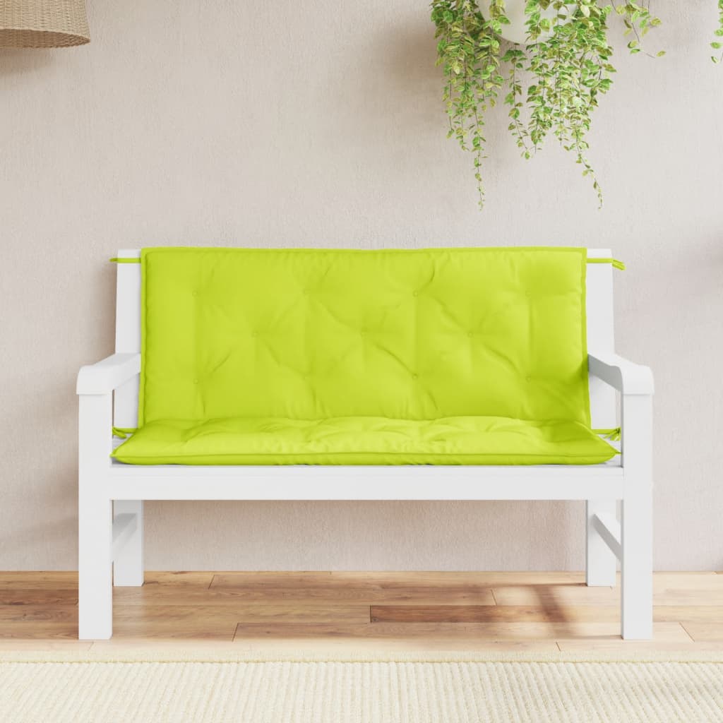 Vidaxx Gartenbankauflagen 2 Stück 120x50x7 cm Oxford-Stoff hellgrün