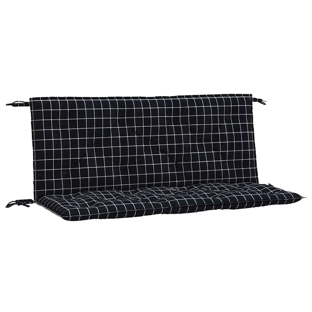 Vidaxx Gartenbankauflagen 2 Stk. Rautenmuster 120x50x7 cm Stoff schwarz