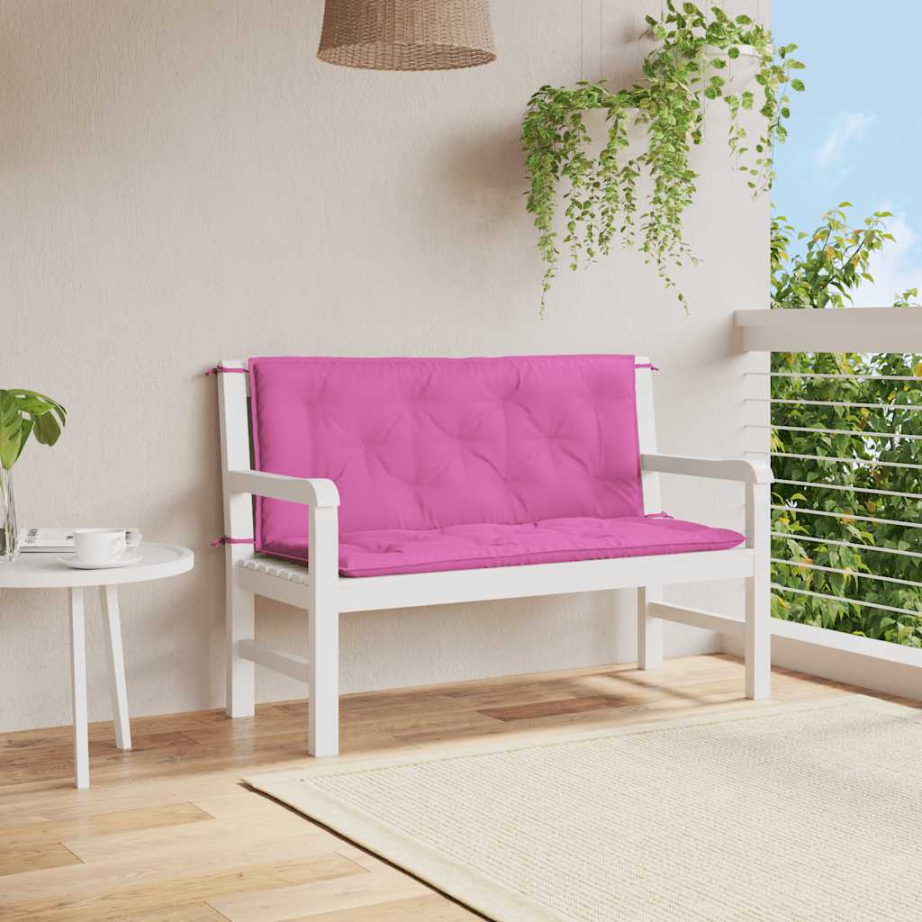 VidaXL Gartenbankauflagen 2 Stück 120x50x7 cm Stoff rosa