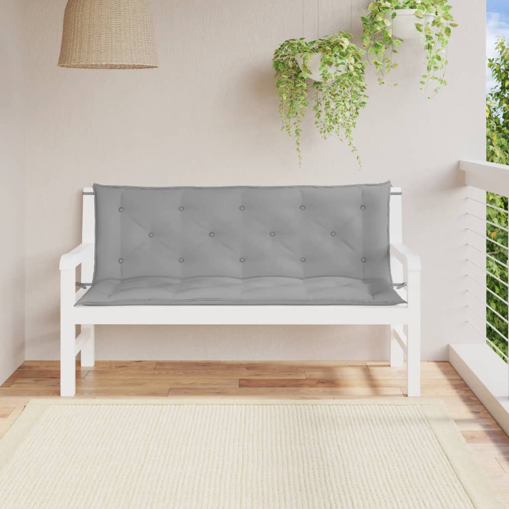 Vidaxx Gartenbankauflagen 2 Stück 150x50x7 cm Oxford-Stoff grau