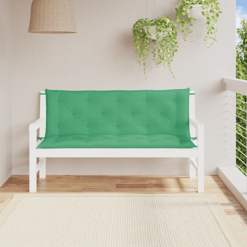 Vidaxx Gartenbankauflagen 2 Stück 150x50x7 cm Oxford-Stoff grün