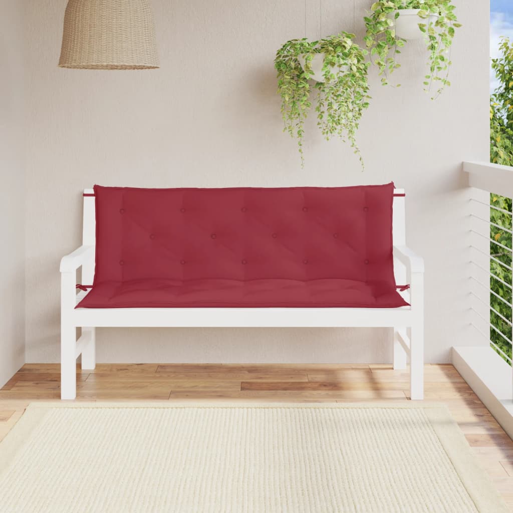 Vidaxx Gartenbankauflagen 2 Stk. 150x50x7 cm Oxford-Stoff weinrot