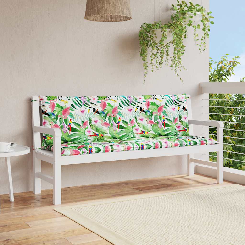 Vidaxx Gartenbankauflagen 2 Stück 150x50x7 cm Stoff mehrfarbig