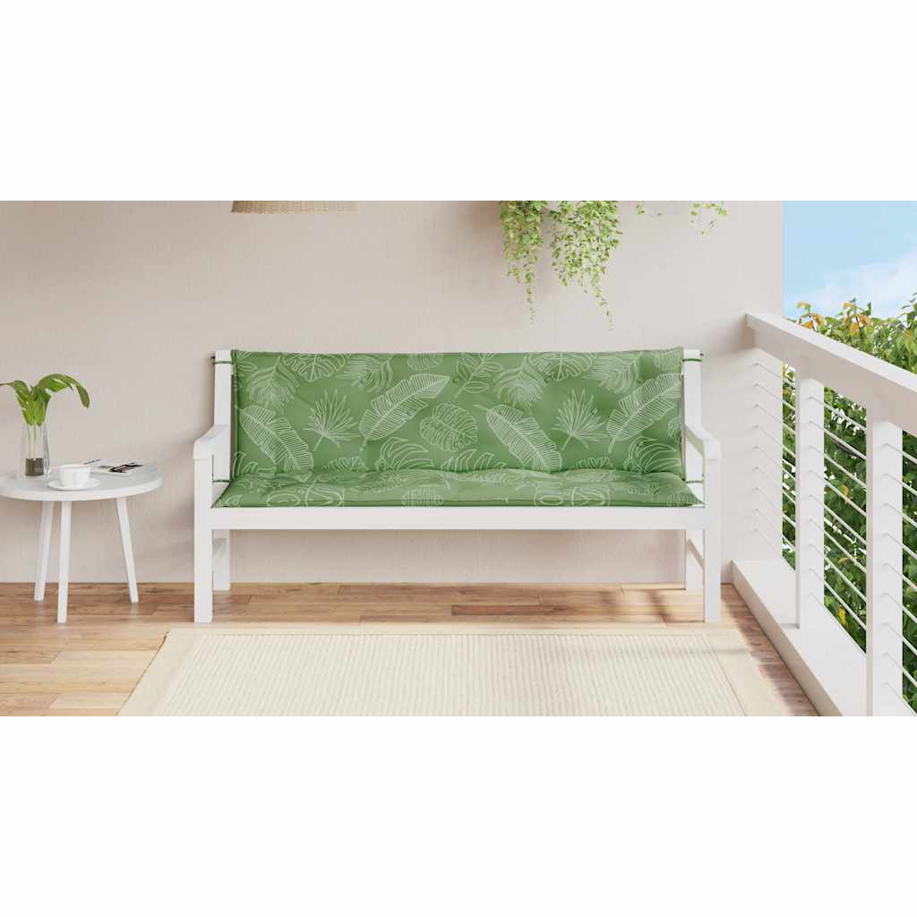 Vidaxx Gartenbankauflagen 2 Stück Blattmuster 150x50x7 cm Stoff
