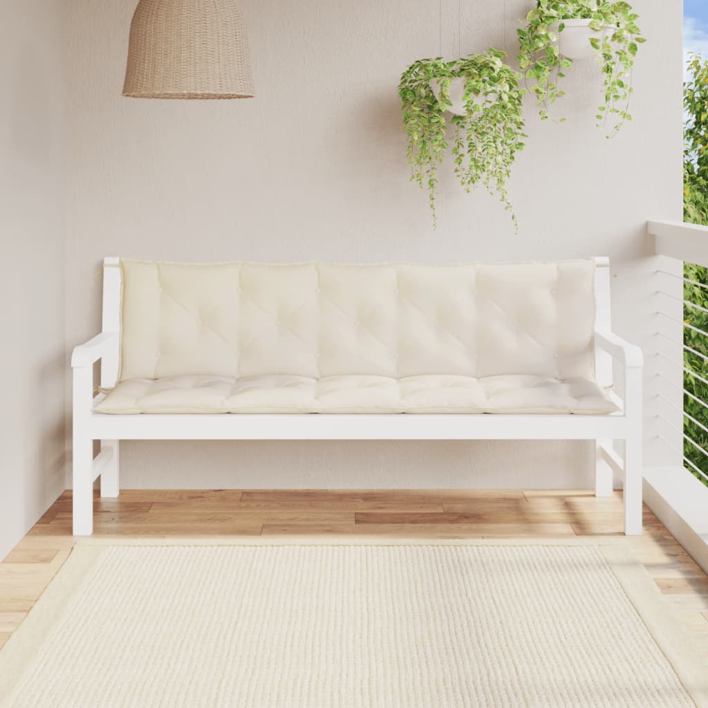 Vidaxl tuinbankkussens 2 st 180x50x7 cm oxford stof crèmewit