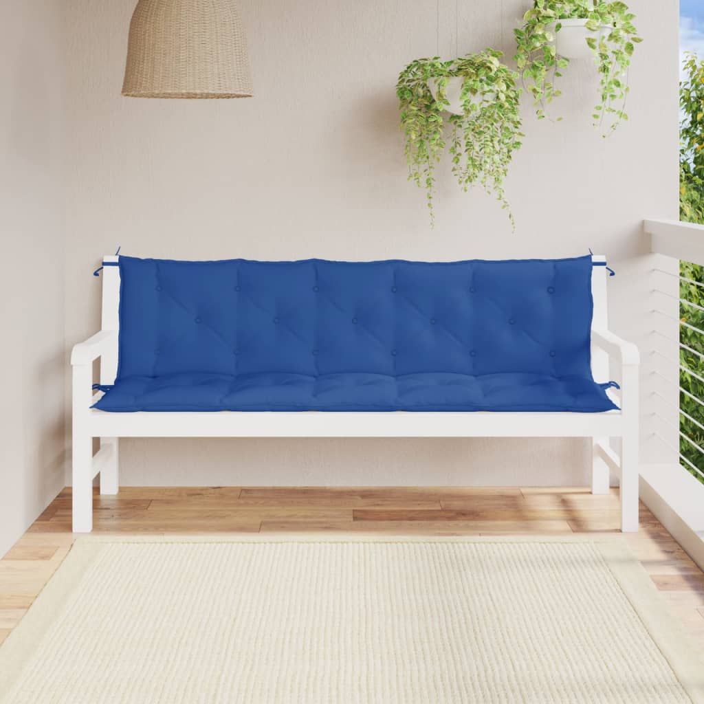 Vidaxx Gartenbankauflagen 2 Stück 180x50x7 cm Oxford-Stoff blau