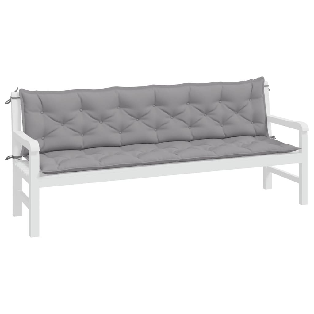 Vidaxx Gartenbankauflagen 2 Stück 200x50x7 cm Oxford-Stoff grau