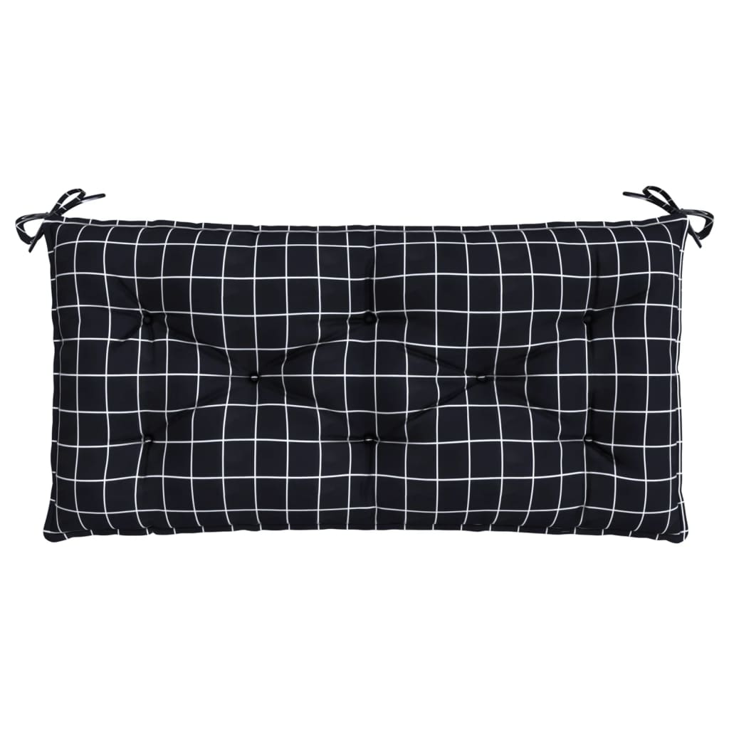 VidaXL Gartenbankauflage Rautenmuster 110x50x7 cm Stoff schwarz