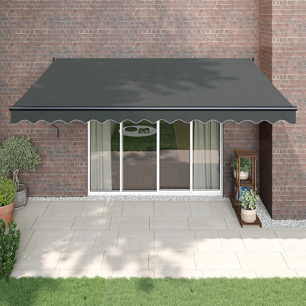 VidaXL Ausziehbare Markise 4x3 m Stoff und Aluminium Anthrazit