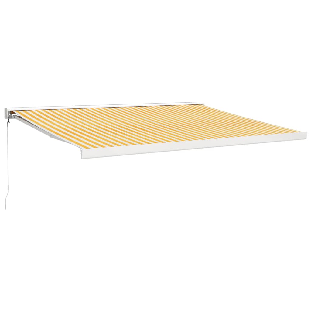 VidaXL Ausziehbare Markise 4,5 x 3 m, Stoff und Aluminium, Gelb und Weiß