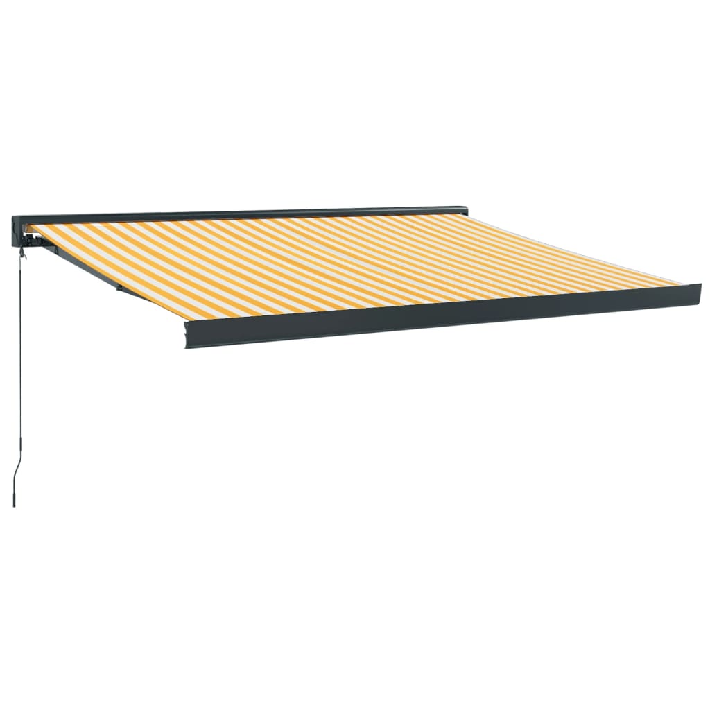 VidaXL Ausziehbare Markise 3x2,5 m Stoff und Aluminium Gelb und Weiß