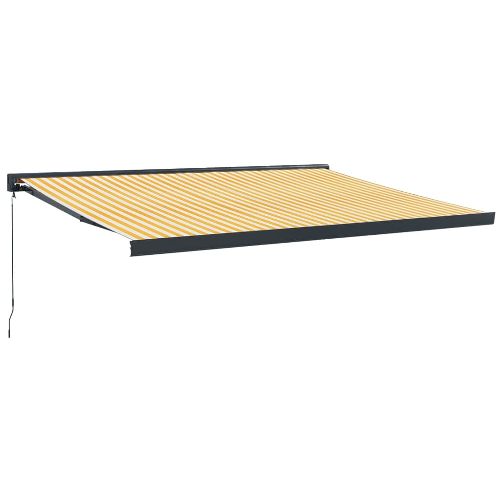 VidaXL Ausziehbare Markise 4,5 x 3 m, Stoff und Aluminium, Gelb und Weiß