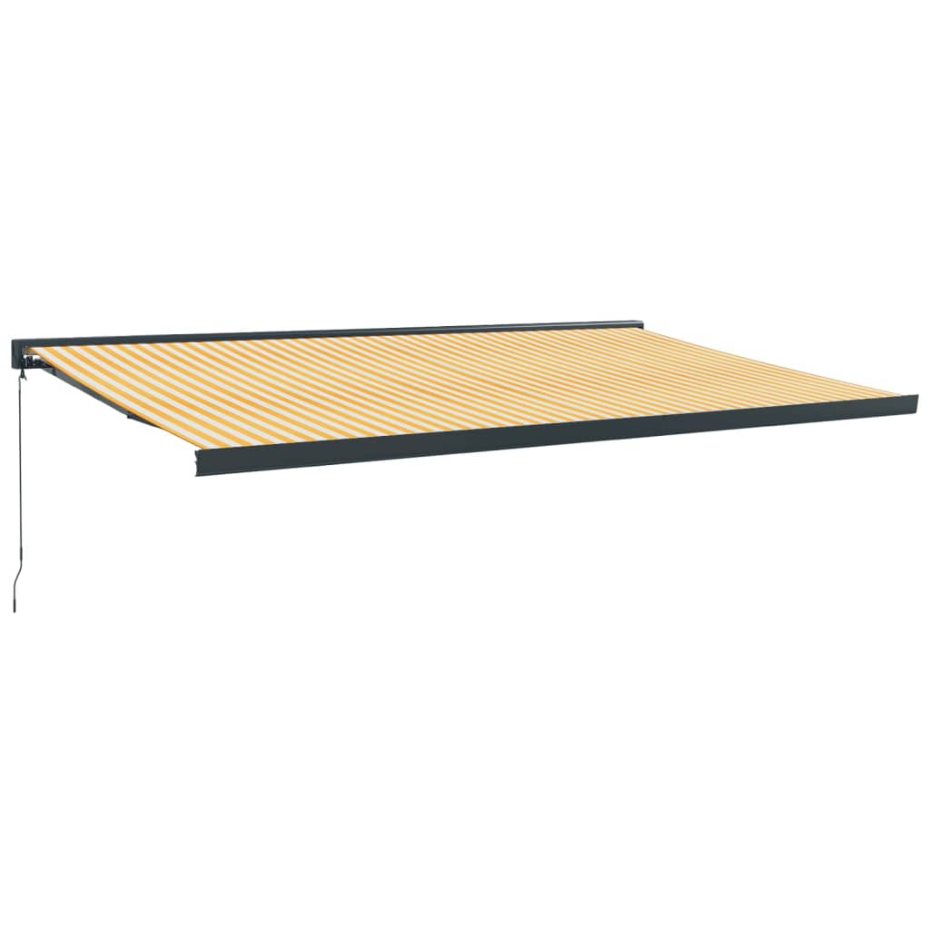 VidaXL Ausziehbare Markise 5x3 m Stoff und Aluminium Gelb und Weiß
