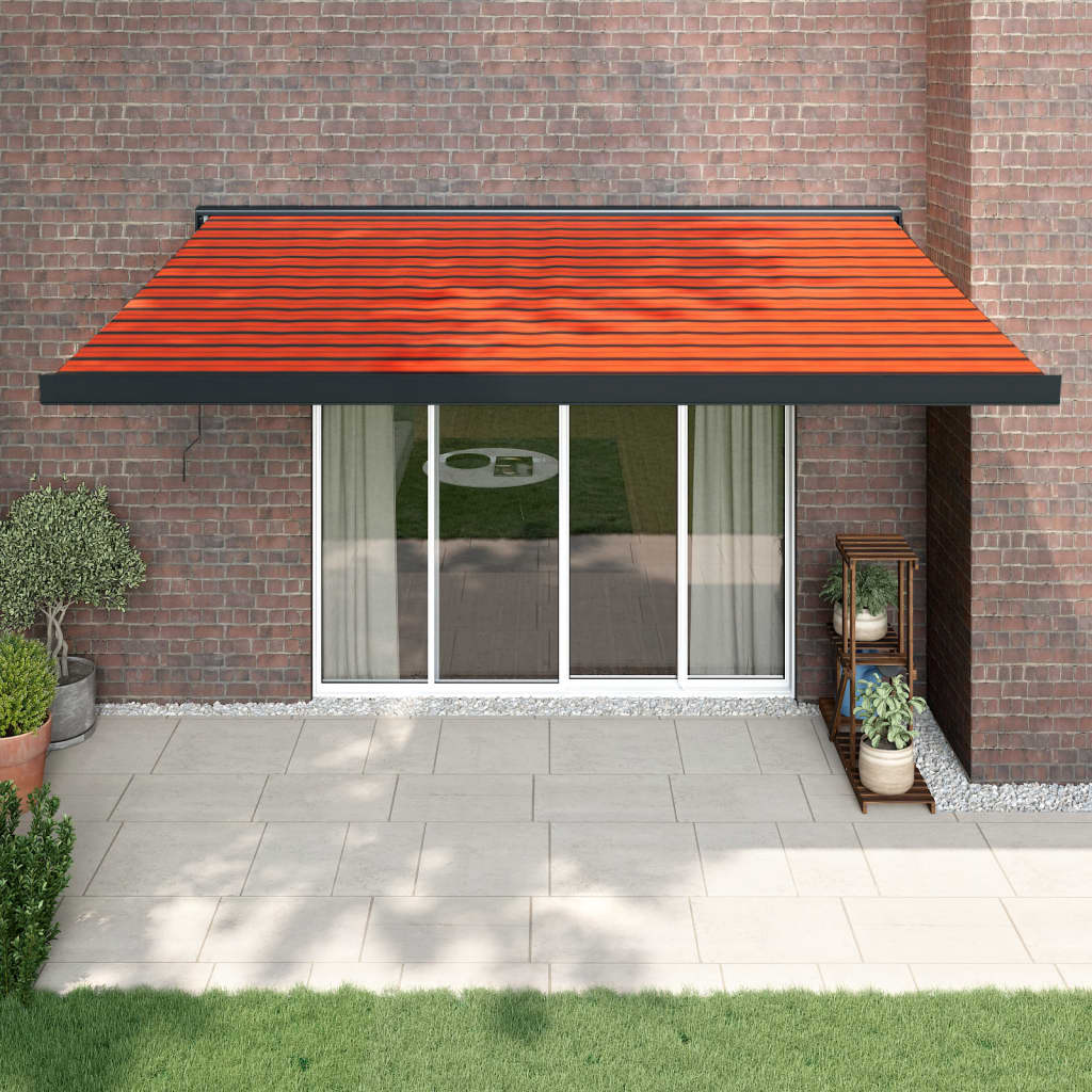 VidaXL Ausziehbare Markise 4,5x3 m Stoff und Aluminium Orange und Braun