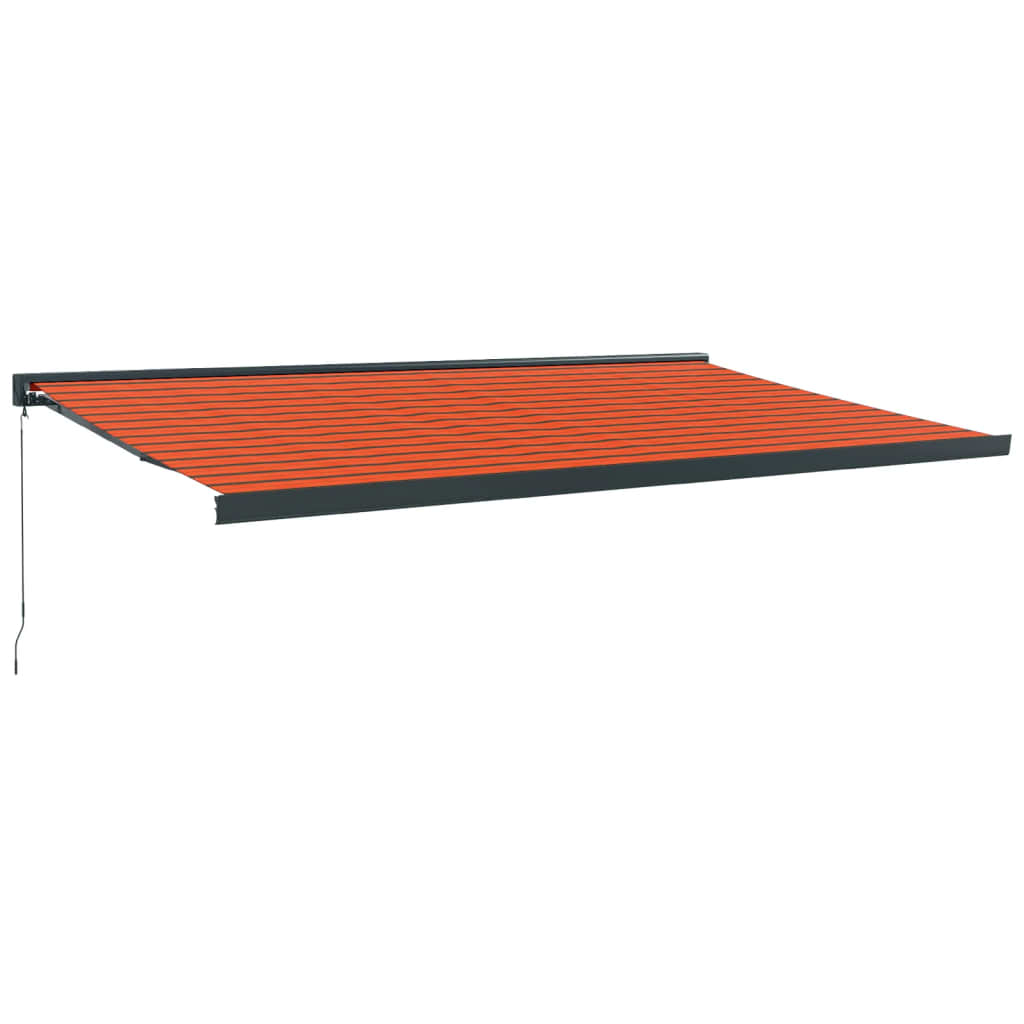 VidaXL Ausziehbare Markise 5x3 m Stoff und Aluminium Orange und Braun