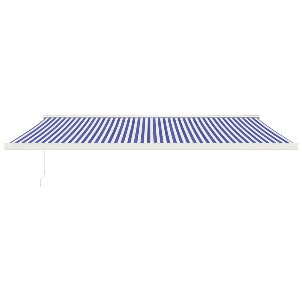VidaXL Ausziehbare Markise 5x3 m Stoff und Aluminium Blau und Weiß