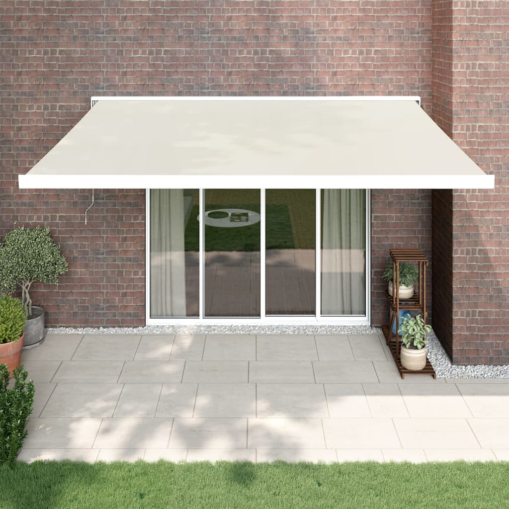 VidaXL Ausziehbare Markise 4x3 m Stoff und Aluminium cremefarben