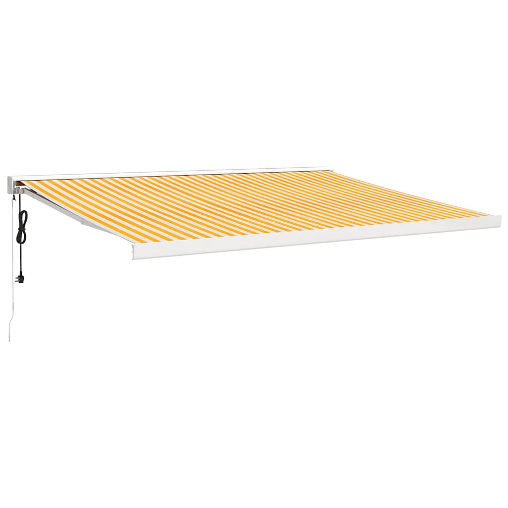 VidaXL Ausziehbare Markise 4x3 m Stoff und Aluminium Gelb und Weiß