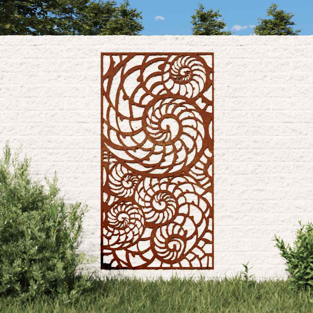Vidaxxl Wanddekoration Gartenmuschel Design 105x55 cm Cortenstahl