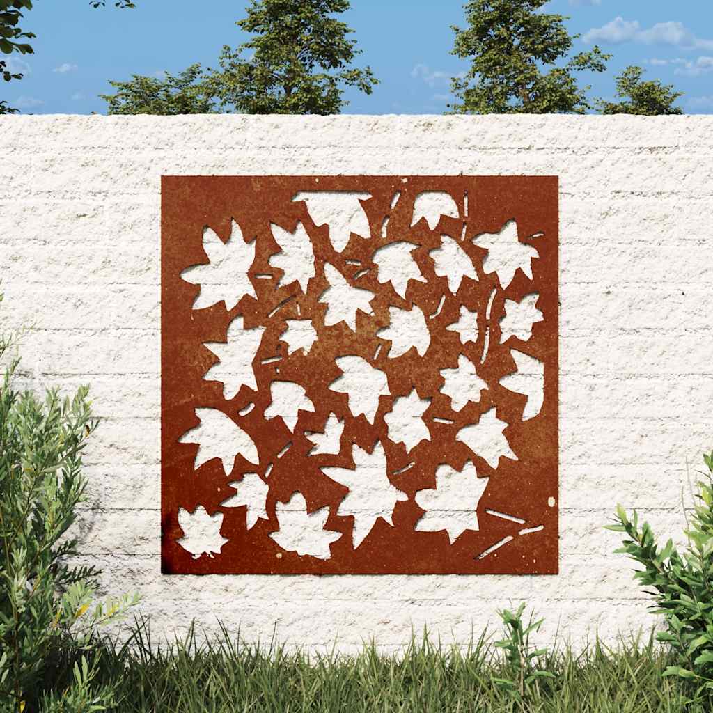 VidaXL Wanddekoration Garten Ahornblatt Design 55x55 cm Cortenstahl
