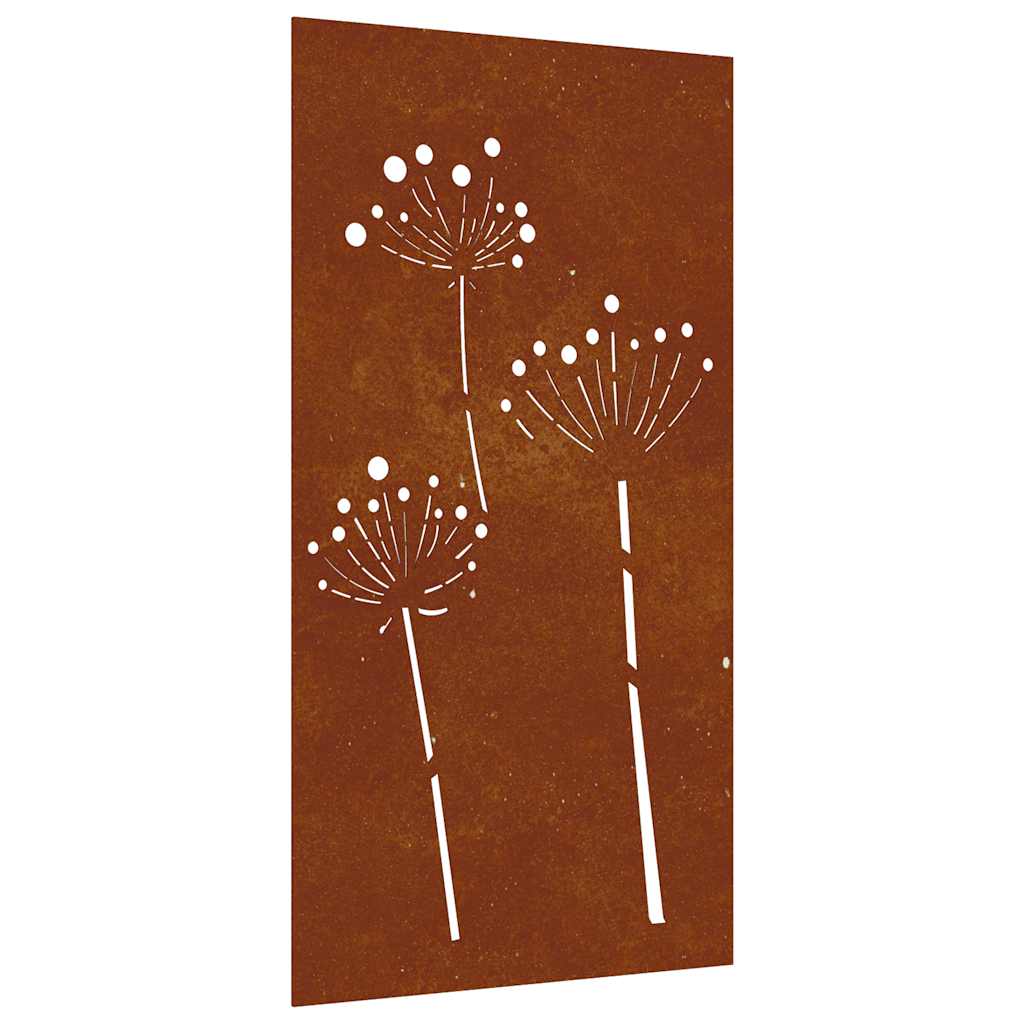 VidaXL Wanddekoration Gartenblumendesign 105x55 cm Cortenstahl