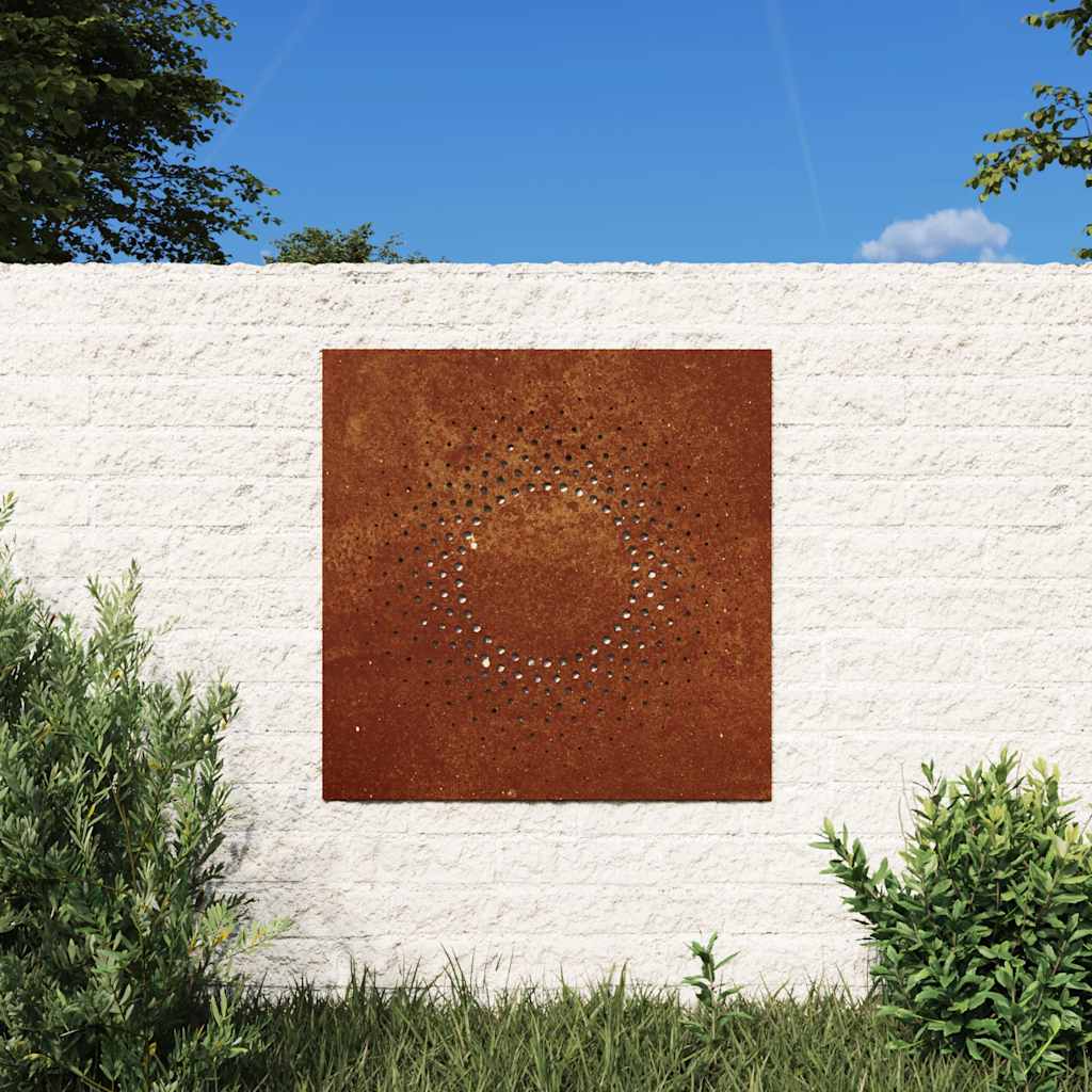 VidaXL Wanddekoration Gartensonnendesign 55x55 cm Cortenstahl