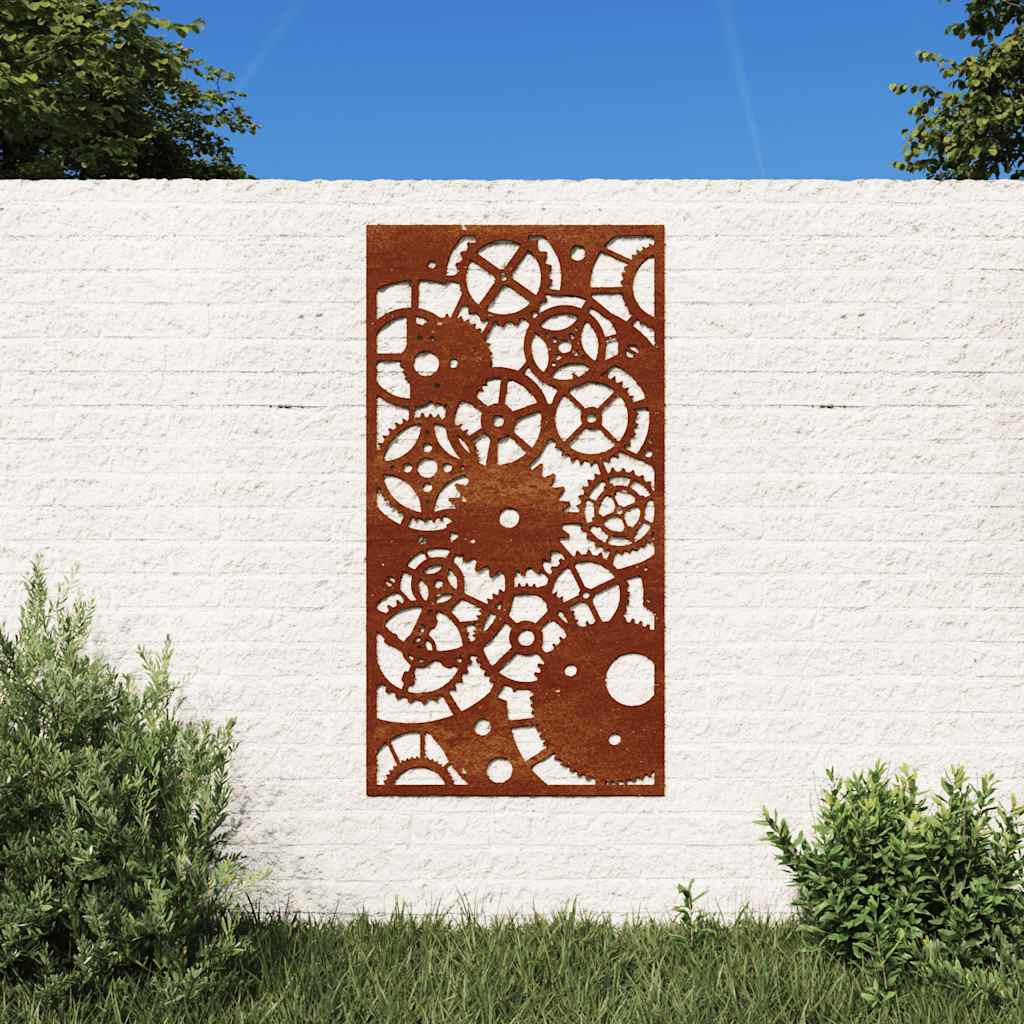 Vidaxxl Wanddekoration Gartengeräte Design 105x55 cm Cortenstahl