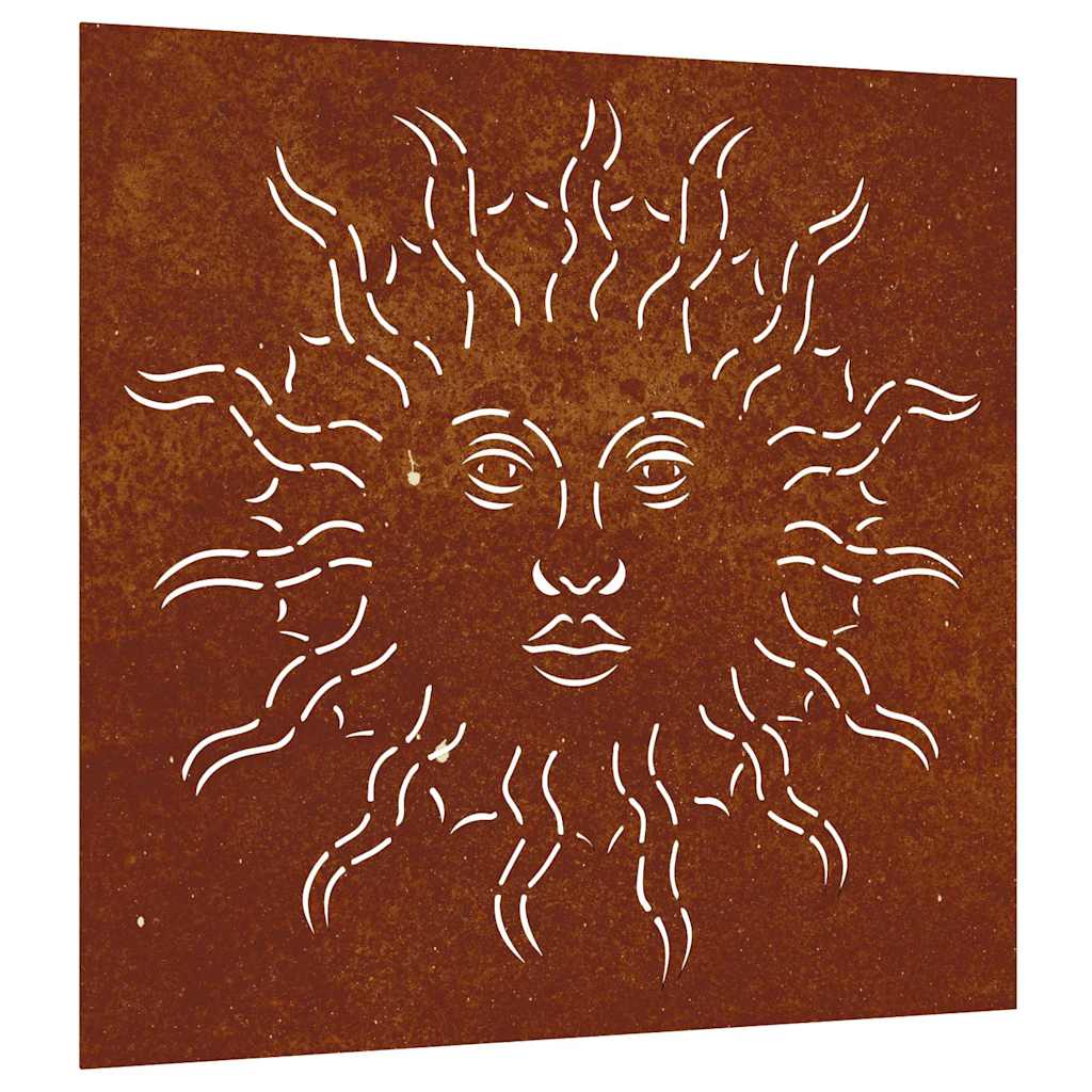 VidaXL Wanddekoration Gartensonnendesign 55x55 cm Cortenstahl