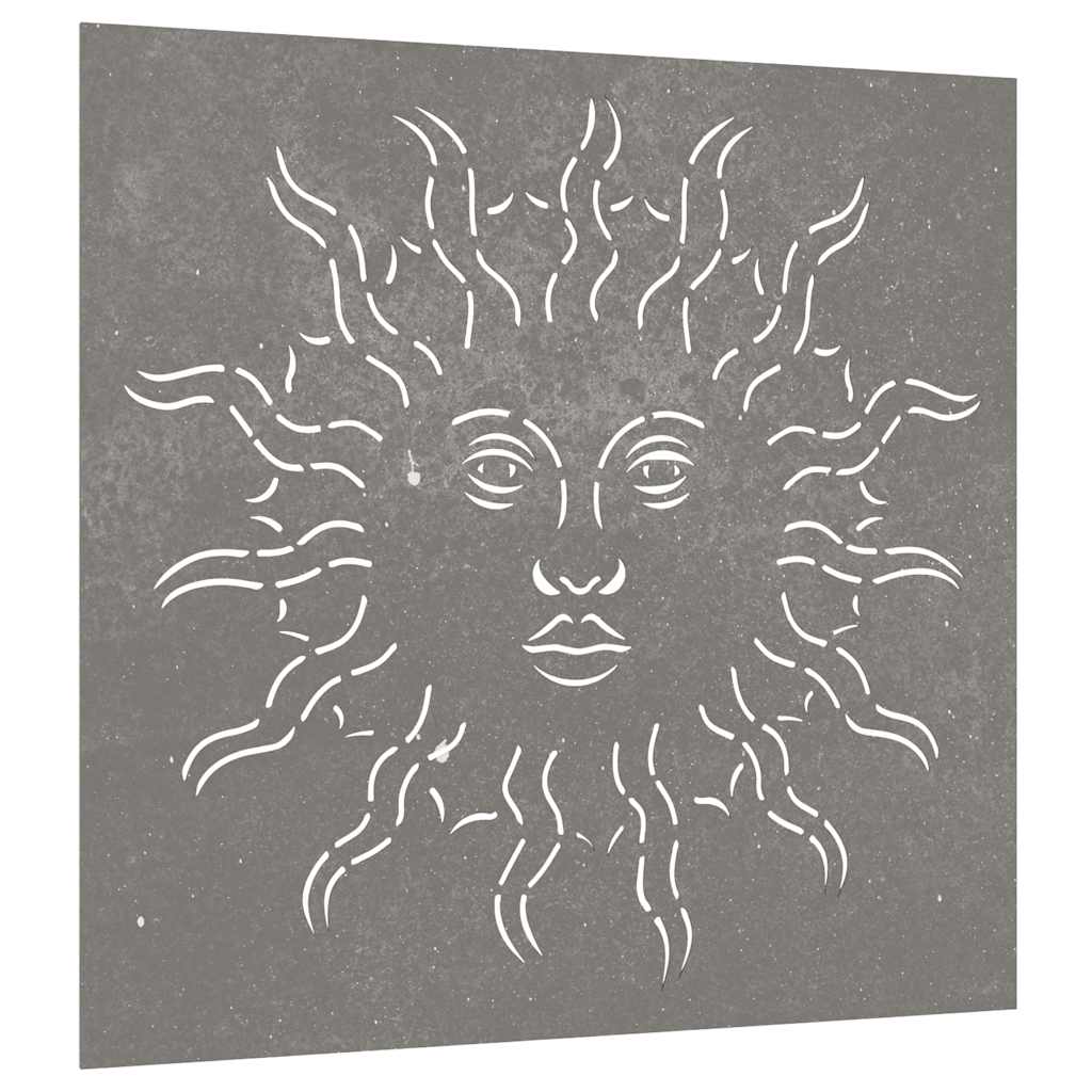 VidaXL Wanddekoration Gartensonnendesign 55x55 cm Cortenstahl