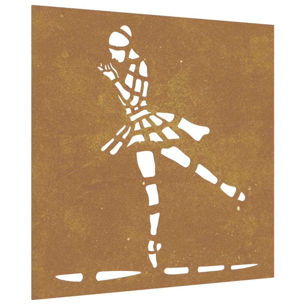 VidaXL Wanddekoration Garten Balletttänzerin Design 55x55 cm Cortenstahl
