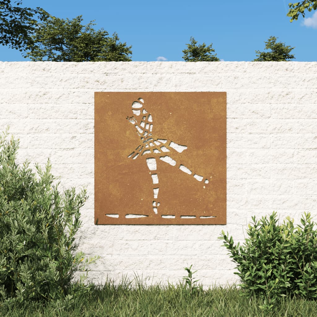 VidaXL Wanddekoration Garten Balletttänzerin Design 55x55 cm Cortenstahl