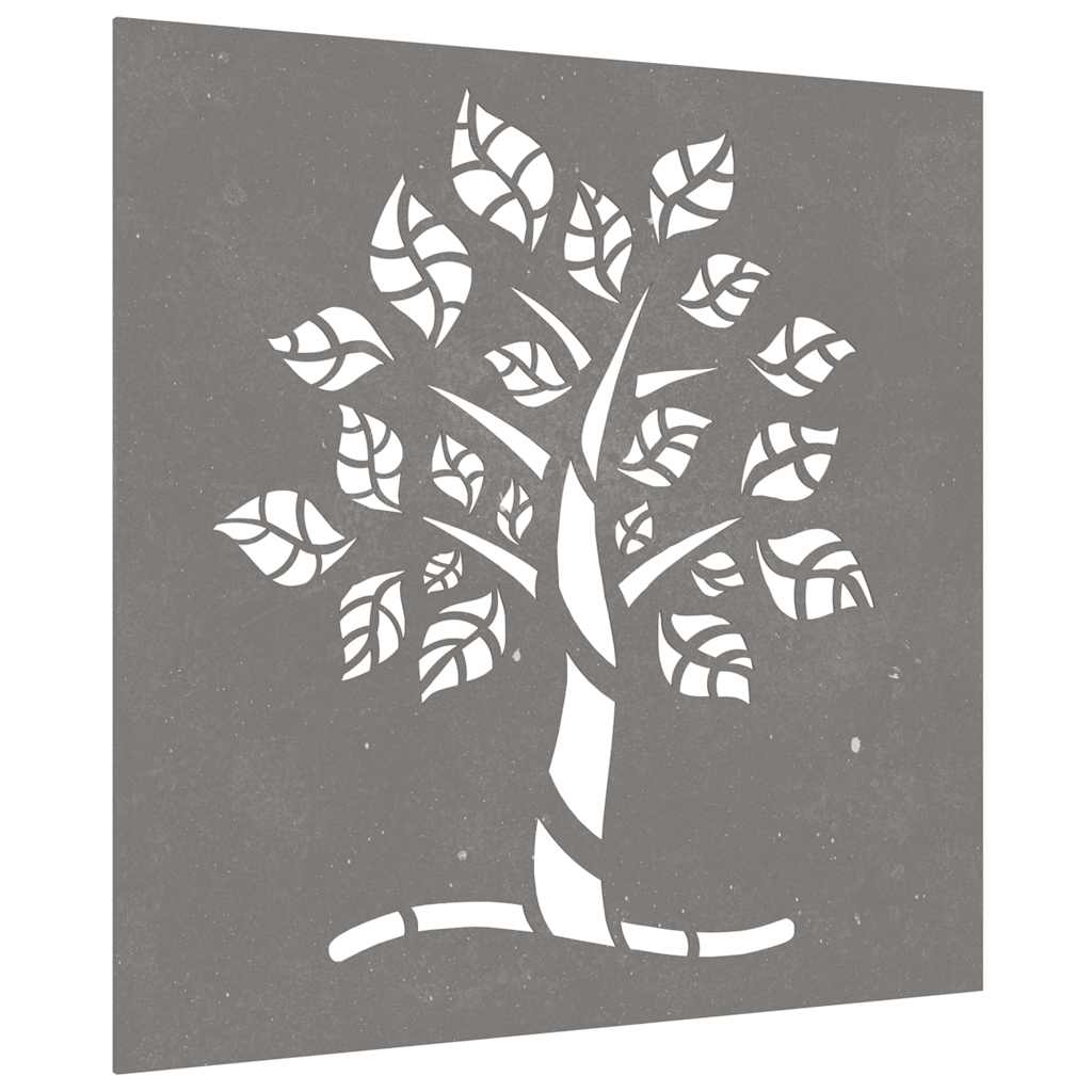 VidaXL Wanddekoration Gartenbaum Design 55x55 cm Cortenstahl