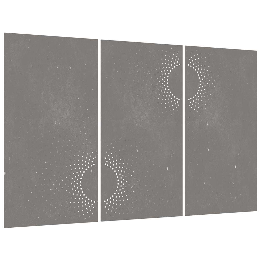 VidaXL Wanddekoration Garten 3 Stk. Sonnendesign 105x55 cm Cortenstahl