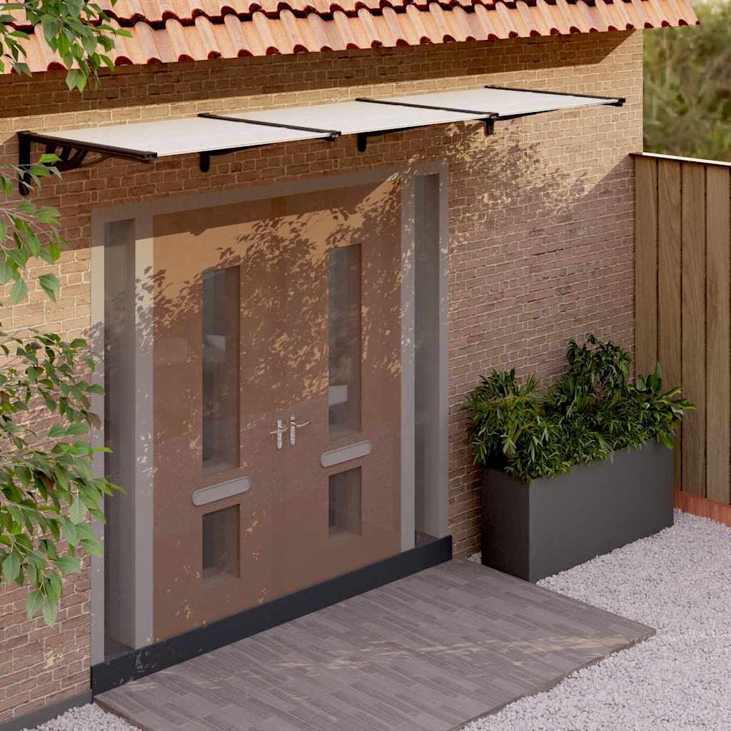 Vidaxx Türvordach 297,5x90 cm Polycarbonat schwarz und transparent