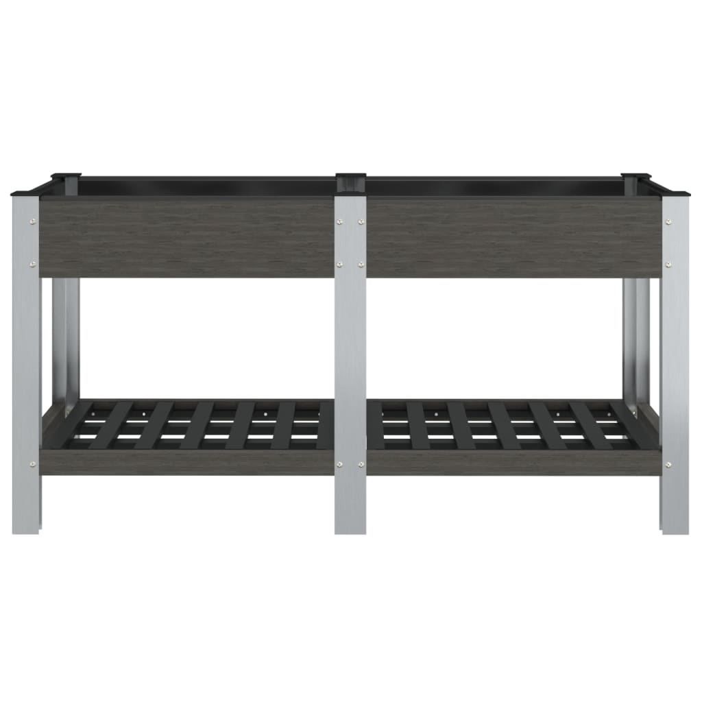 Vidaxx Pflanzgefäß erhöht mit Regal 150x50x75 cm hkc grau