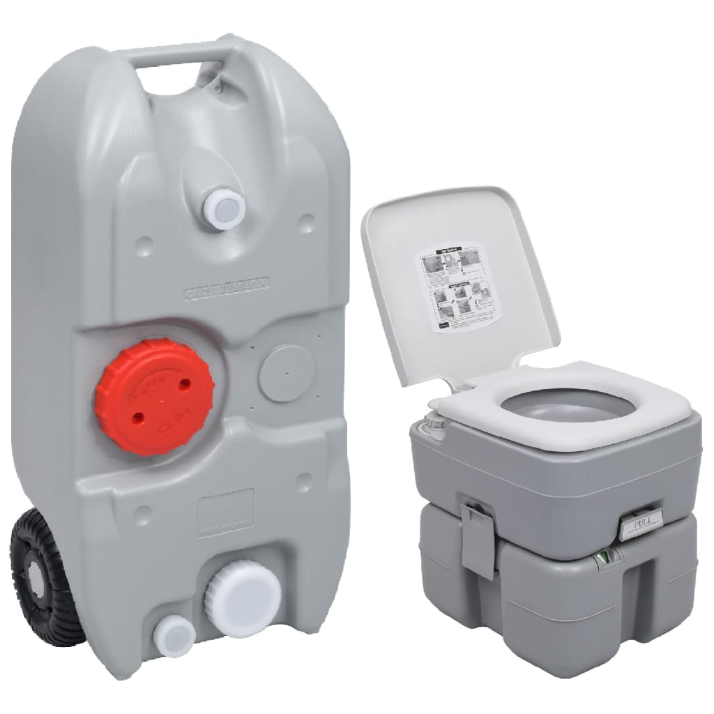 VidaXL Camping-Toiletten- und Wassertank-Set tragbar